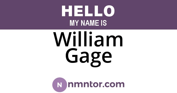 William Gage