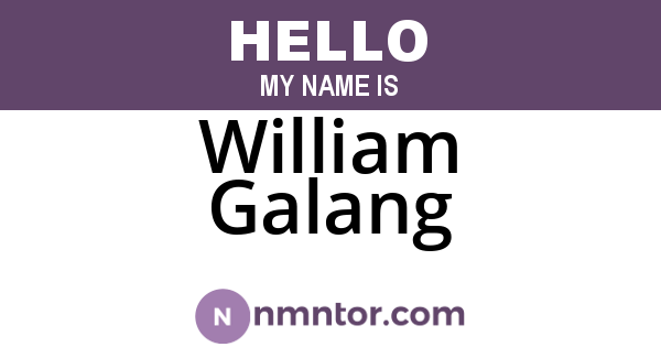 William Galang