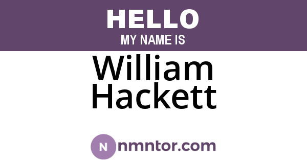 William Hackett