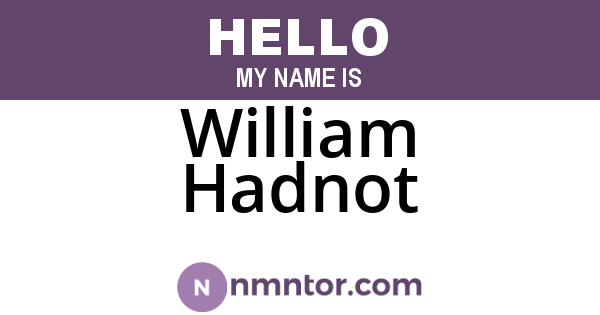 William Hadnot