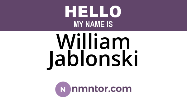 William Jablonski