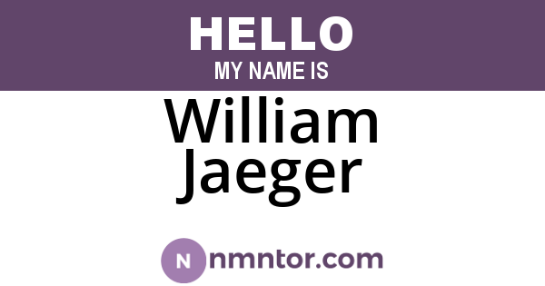 William Jaeger