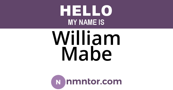 William Mabe