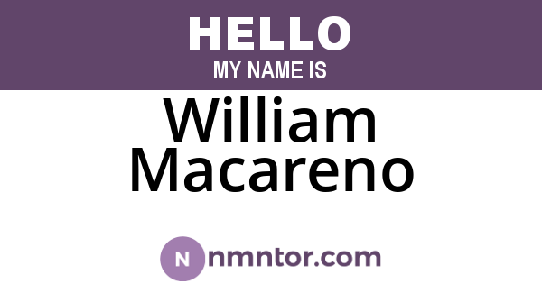 William Macareno
