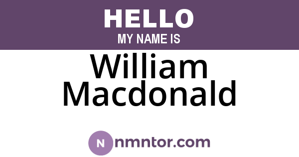 William Macdonald