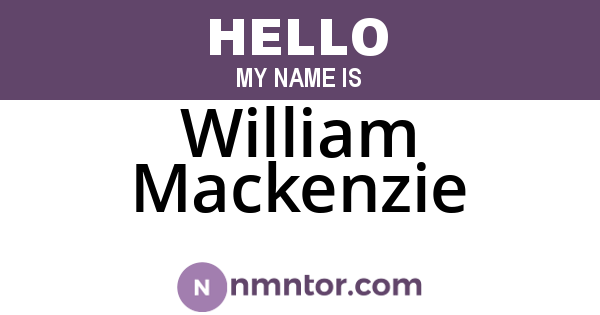William Mackenzie