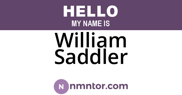William Saddler