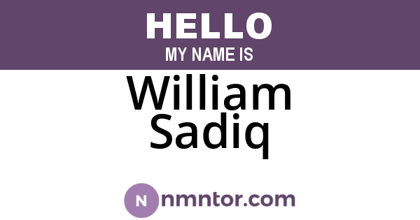 William Sadiq