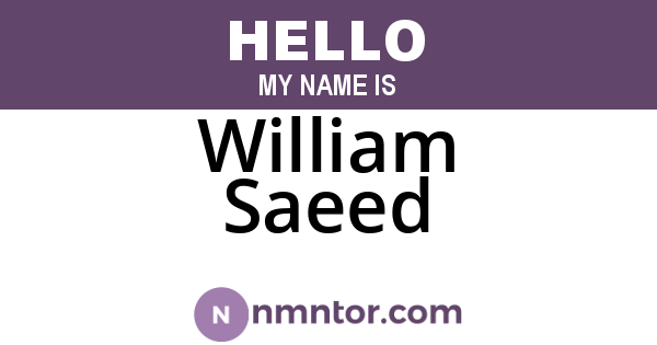 William Saeed