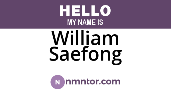 William Saefong
