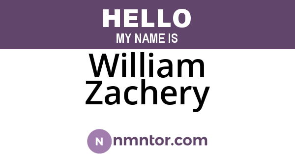William Zachery