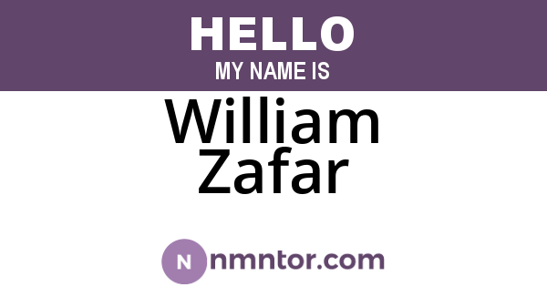 William Zafar