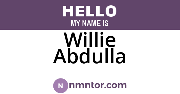 Willie Abdulla