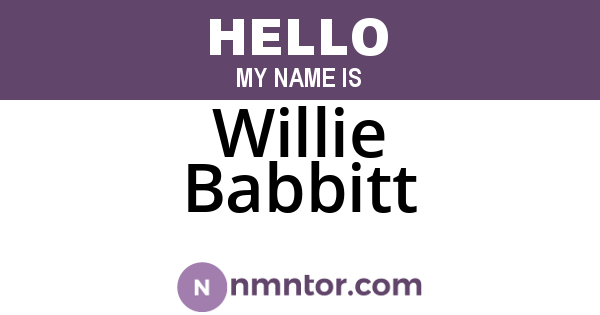 Willie Babbitt