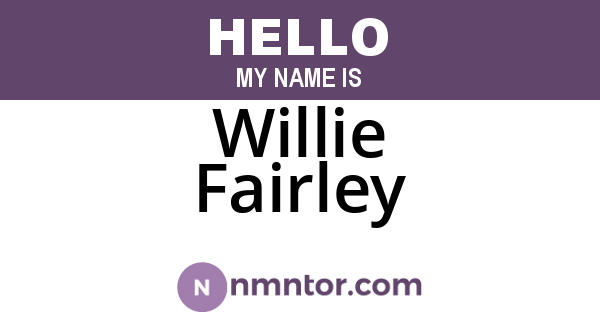 Willie Fairley