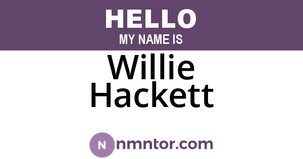 Willie Hackett
