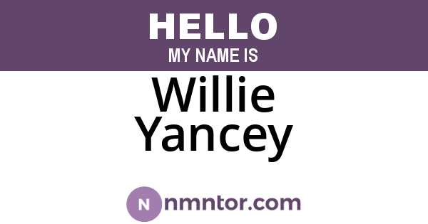 Willie Yancey
