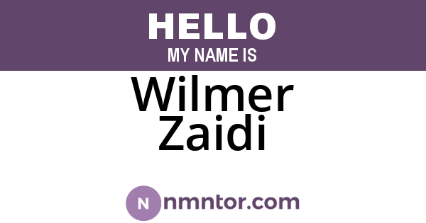 Wilmer Zaidi