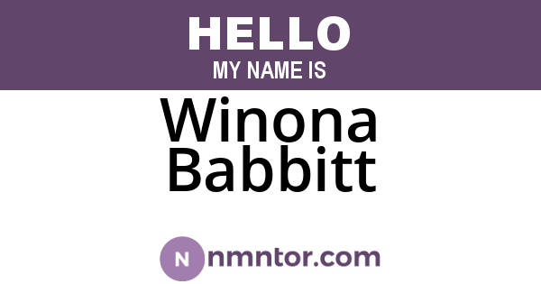 Winona Babbitt