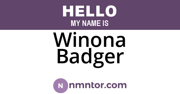 Winona Badger