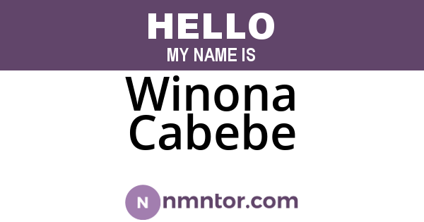 Winona Cabebe