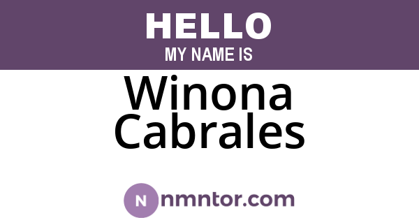 Winona Cabrales