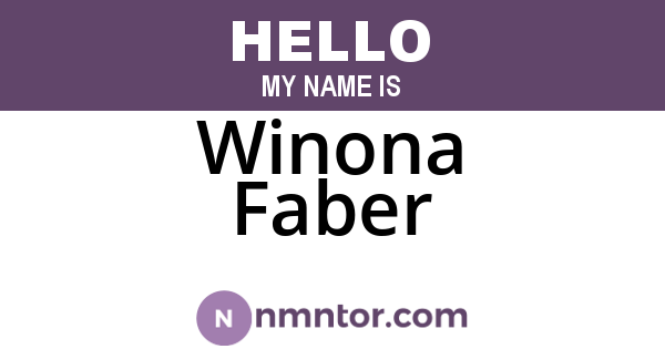 Winona Faber
