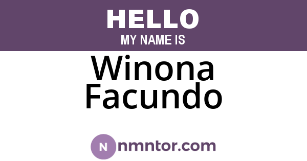 Winona Facundo