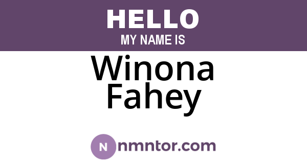 Winona Fahey
