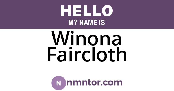 Winona Faircloth