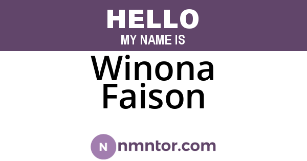 Winona Faison