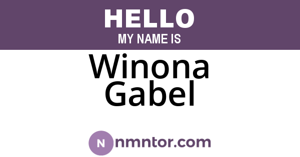 Winona Gabel