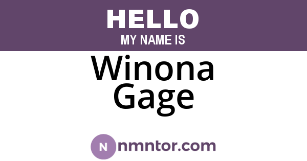 Winona Gage
