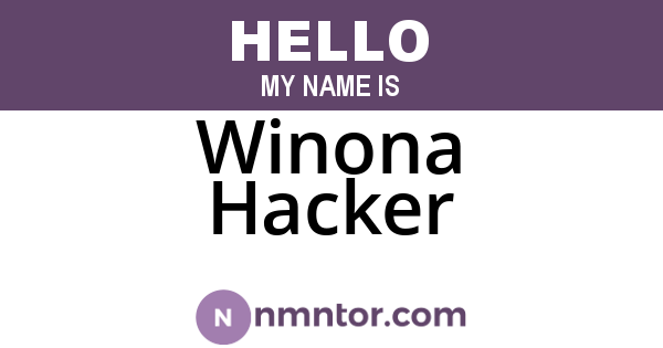 Winona Hacker