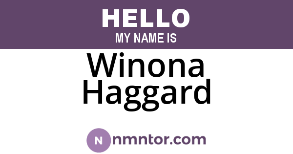 Winona Haggard