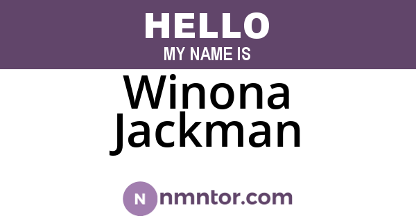 Winona Jackman