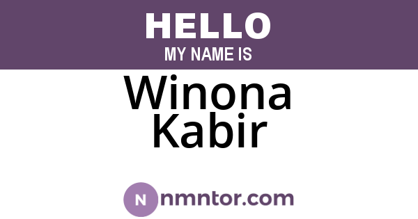 Winona Kabir