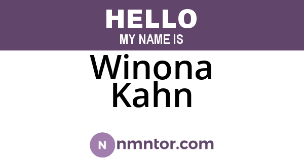 Winona Kahn