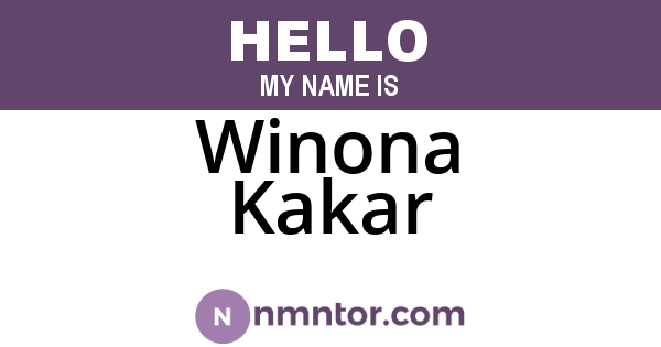 Winona Kakar