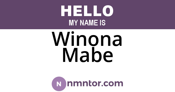 Winona Mabe