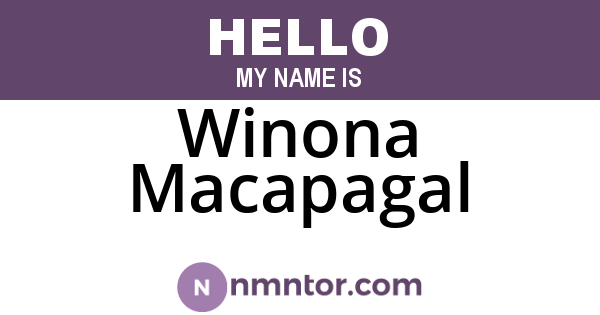 Winona Macapagal