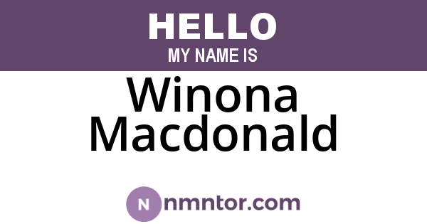 Winona Macdonald