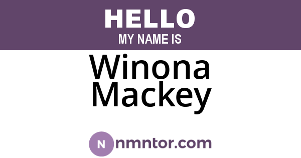 Winona Mackey