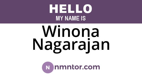 Winona Nagarajan