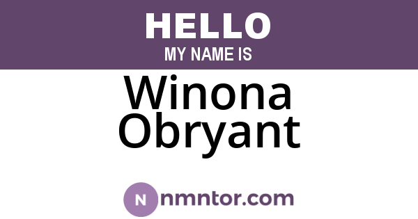 Winona Obryant