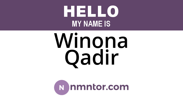 Winona Qadir