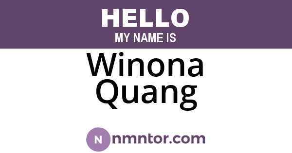 Winona Quang
