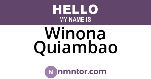 Winona Quiambao
