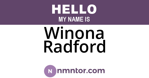 Winona Radford