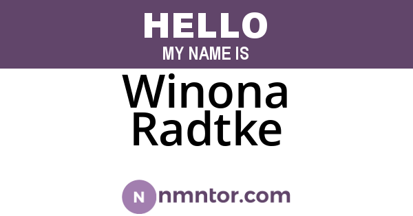 Winona Radtke